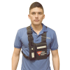 pechera universal con soporte para radio, sostén de bolígrafo y seguridad para la bolsa con cinta adherente. logo tx pro.