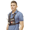 pechera universal con soporte para radio, sostén de bolígrafo y seguridad para la bolsa con cinta adherente. logo tx pro.