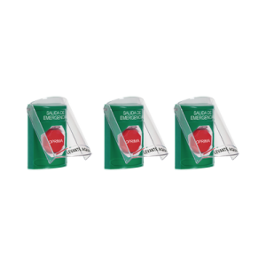 paquete de 3 botones con 3 diferentes métodos de activación y 3 mensajes diferentes, color verde