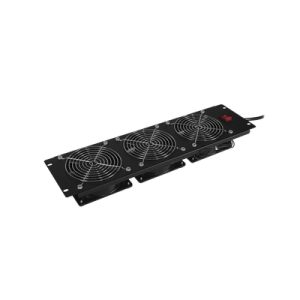kit de 3 ventiladores para montaje en rack de 19 in, alimentación 120 vca con plug nema 5 15p, 3 ur, color negro