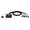 switch kvm | usb fhd hdmi | de 2 puertos en formato cable | 1920x1080 @ 60hz (fhd)| hdcp 1.4 | conecta y controla 2 equipos con un solo monitor, teclado y mouse