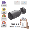 cámara ip inalámbrica con batería recargable (cero cables) / 2k (3 megapixel) / micro sd / detección humana / colores en oscuridad / sirena y estrobo / 15 mts ir / 15 mts luz blanca / exterior