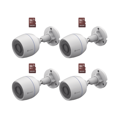 kit de camaras wifi, incluye 4 piezas cs h3c y 4 piezas hs tf e1/32g / detección de movimiento kit de camaras wifi, incluye 4 piezas cs h3c y 4 piezas hs tf e1/32g / detección de movimiento