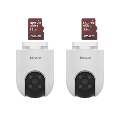 kit de camaras wifi, incluye 2 piezas cs h8c/5mp y 2 piezas hs tf e1/32g / audio de dos vías / detección de movimiento / luz estroboscópica / sirena / uso en exterior con protección kit de camaras wifi, incluye 2 piezas cs h8c/5mp y 2 piezas hs tf e1/32g / audio de dos vías / detección de movimiento / luz estroboscópica / sirena / uso en exterior con protección