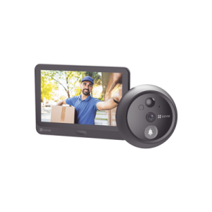 videoportero con mirilla y pantalla wi fi de batería recargable / para instalarse en puerta / cámara 1080p / audio de dos vías / uso en interior