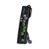 multicontacto con supresor de picos, voltaje de entrada 125 vca nema 5 15p, con 7 salidas nema 5 15r, 1950 joules, protección rj11 y coaxial rg6
