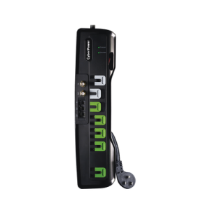 multicontacto con supresor de picos, voltaje de entrada 125 vca nema 5 15p, con 7 salidas nema 5 15r, 1950 joules, protección rj11 y coaxial rg6