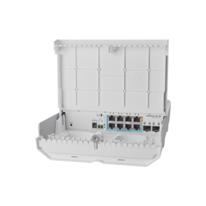 (css610 1gi 7r 2s+out) netpower lite 7r switch smart 7 puertos poe inverso gigabit, 2 sfp+ 10g, para exterior