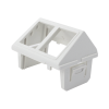 adaptador para placa de pared ct, de dos salidas, angulado, color blanco