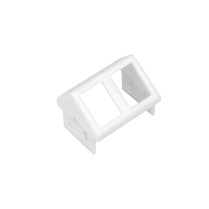 adaptador para placa de pared ct, de dos salidas, angulado, color blanco