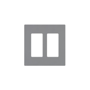 tapa color gris para interruptor o dimmer lutron, 2 gang, limpio y moderno