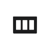 tapa color blanco negro para interruptor o dimmer lutron, 3 gang, limpio y moderno