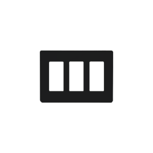 tapa color blanco negro para interruptor o dimmer lutron, 3 gang, limpio y moderno