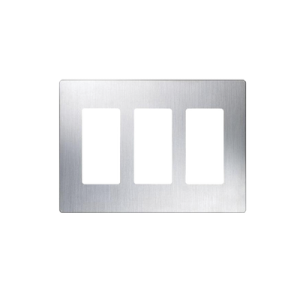 tapa color metalico para interruptor o dimmer lutron, 3 gang, limpio y moderno