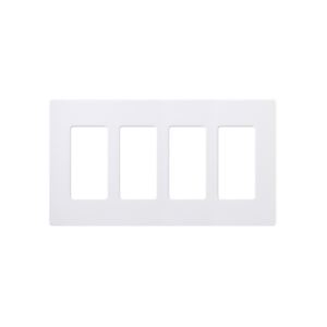 placa de pared 4 espacios, color blanco, para atenuador (dimmer), switch ó control remoto pico inalámbrico