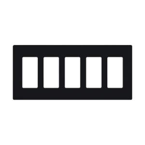 placa de pared 5 espacios, para atenuador (dimmer), switch ó control remoto pico inalámbrico