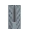 canaleta para cable en esquina, 5.33" x 4.58", 6 pies, color gris