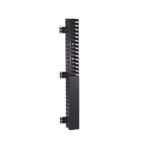organizador vertical in cabinet, sencillo (solo frontal), para uso con gabinetes panduit, montaje frontal en riel de rack, 40 ur, 2.25 in de ancho, color negro