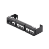 panel de parcheo modular (sin conectores), de 12 puertos mini com, instalación en pared con montaje incluido, color negro
