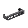 panel de parcheo modular (sin conectores), de 12 puertos mini com, instalación en pared con montaje incluido, color negro