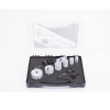 kit de broca sierras (3/4 2 1/4 in) incluye 6 piezas de broca sierras, 2 adaptadores y resorte de expulsión.