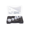 kit de broca sierras (3/4 2 1/4 in) incluye 6 piezas de broca sierras, 2 adaptadores y resorte de expulsión.
