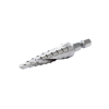 broca escalonada espiral de hss 4 12 mm, zanco de 1/4" hexagonal, blister con una pieza.