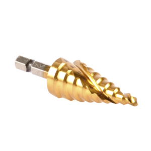 broca escalonada espiral de 1/4" hss tin 4 20 mm, blíster con una pieza.