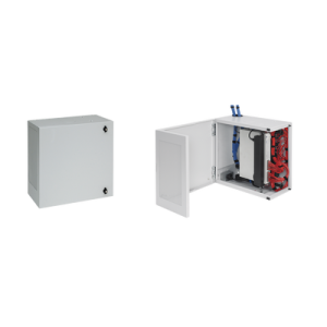 gabinete de montaje en pared l box, 610 x 610 x 313 mm, de acero, 6 ur, color gris