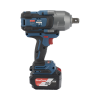 llave de impacto inalámbrica de 20v, entrada de 3/4 in, incluye 2 baterías de 6ah, cargador y estuche