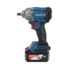 llave de impacto inalámbrica de 20 v, incluye 2 baterías de 4.0 ah, cargador y estuche plástico.