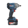 llave de impacto inalámbrica de 20 v, incluye 2 baterías de 4.0 ah, cargador y estuche plástico.