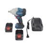 llave de impacto inalámbrica de 20 v, incluye 2 baterías de 5.0 ah, cargador y estuche plástico.