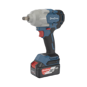 llave de impacto inalámbrica de 20 v, incluye 2 baterías de 5.0 ah, cargador y estuche plástico.