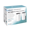kit 2 routers inalámbricos mesh interior para hogar / doble banda wi fi 5 ac1900 mbps / 3 puerto gigabit wan/lan / 3 antenas internas / administración mediante la app deco (ios, android)