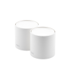 kit 2 routers inalámbricos mesh interior para hogar / doble banda wi fi 6 ax1800 mbps / 2 puerto gigabit wan/lan / 2 antenas internas / administración mediante la app deco (ios, android) / protección homeshield