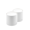kit 2 routers inalámbricos mesh interior para hogar / doble banda wi fi 6 ax1800 mbps / 2 puerto gigabit wan/lan / 2 antenas internas / administración mediante la app deco (ios, android) / protección homeshield