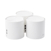 kit 3 routers inalámbricos mesh interior para hogar / doble banda wi fi 6 ax1800 mbps / 2 puerto gigabit wan/lan / 2 antenas internas / administración mediante la app deco (ios, android) / protección homeshield