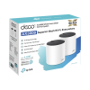 kit 2 routers inalámbricos mesh interior para hogar / doble banda wi fi 6 ax3000 mbps / 3 puerto gigabit wan/lan / 2 antenas internas / administración mediante la app deco (ios, android) / protección homeshield