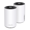 kit 2 routers inalámbricos mesh interior para hogar / doble banda wi fi 6e ax5400 mbps / 3 puerto gigabit wan/lan / 4 antenas internas / administración mediante la app deco (ios, android) / protección homeshield