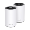 kit 2 routers inalámbricos mesh interior para hogar / doble banda wi fi 6e ax5400 mbps / 3 puerto gigabit wan/lan / 4 antenas internas / administración mediante la app deco (ios, android) / protección homeshield