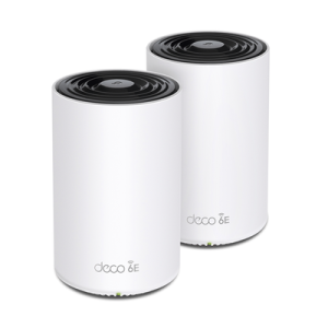kit 2 routers inalámbricos mesh interior para hogar / doble banda wi fi 6e ax5400 mbps / 3 puerto gigabit wan/lan / 4 antenas internas / administración mediante la app deco (ios, android) / protección homeshield