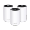 kit 3 routers inalámbricos mesh interior para hogar / doble banda wi fi 6e ax5400 mbps / 3 puerto gigabit wan/lan / 4 antenas internas / administración mediante la app deco (ios, android) / protección homeshield
