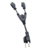 cable con derivación vca / 1 entrada macho vca / 2 salidas hembra vca