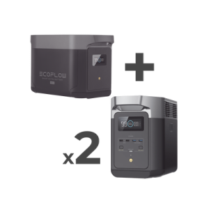 kit de estación de energía portátil 2048wh + 2 baterías externas 2048wh (6144wh totales)