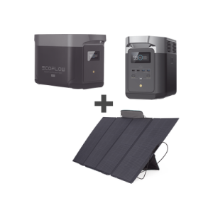 kit de estación de energía portátil 2048wh + batería externa 2048wh + panel solar flexible 400w (4096wh totales)