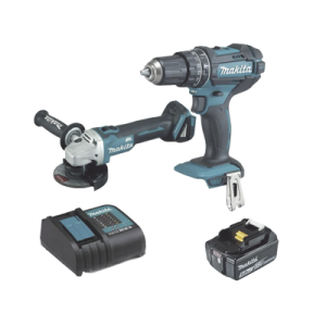 kit, dhp482 rotomartillo + dga456 mini esmerilador, 1 batería li ion de 5.0 ah y cargador c/luz de 18 vcc.