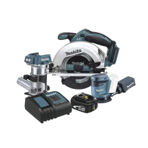 kit inalámbrico de carpintería, sierra circular + router inalámbrico + lijadora orbital