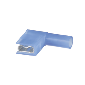 terminal de desconexión hembra pan term™ a 90º, color azul, nylon, para cable 14 16 awg, 0.250 x 0.032 " (6.3 x 0.8mm)