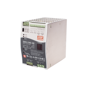fuente de poder industrial de 240w con cargador de baterías, salida 48vcc, 5a, para montaje riel din